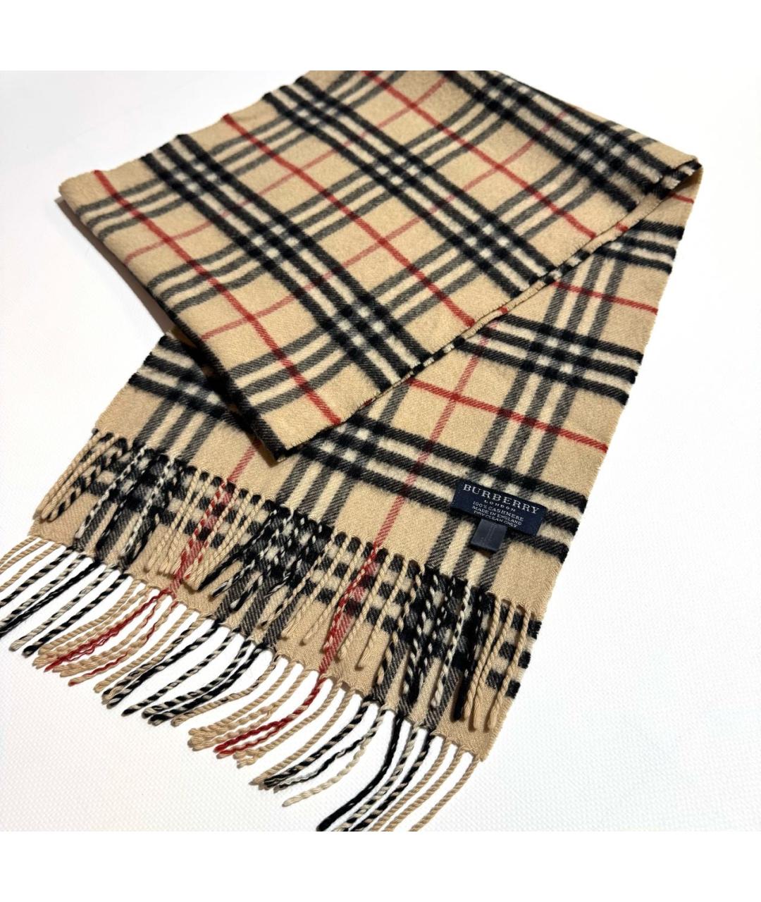 BURBERRY Бежевый кашемировый шарф, фото 6