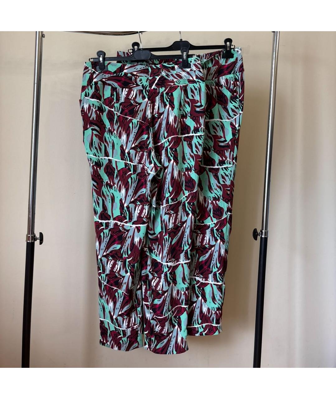 KENZO Бирюзовые вискозные прямые брюки, фото 4