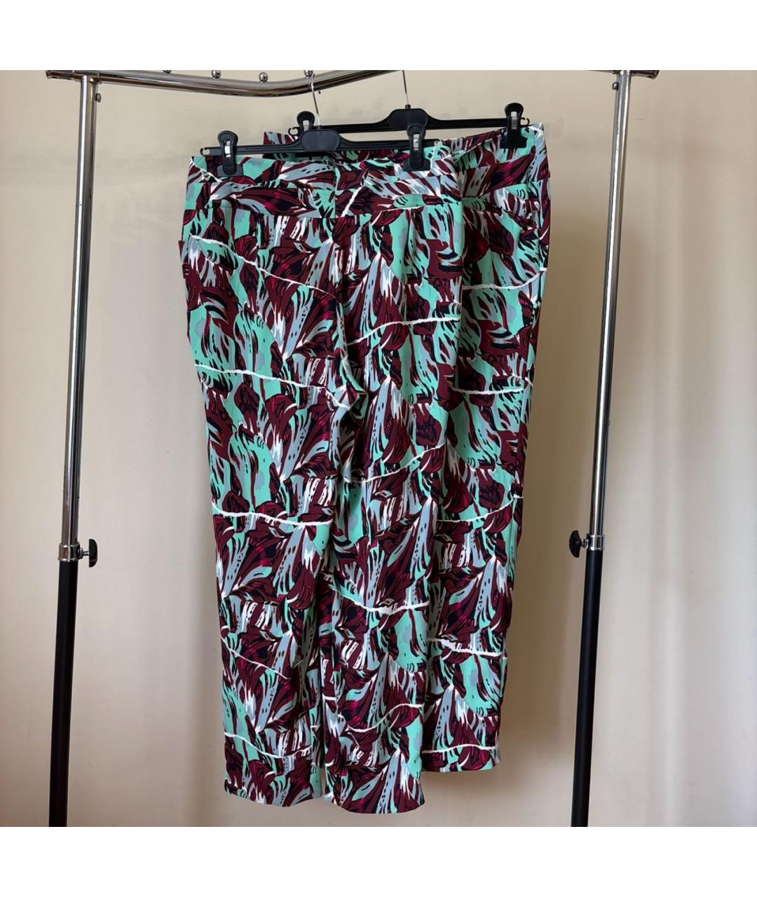 KENZO Бирюзовые вискозные прямые брюки, фото 4