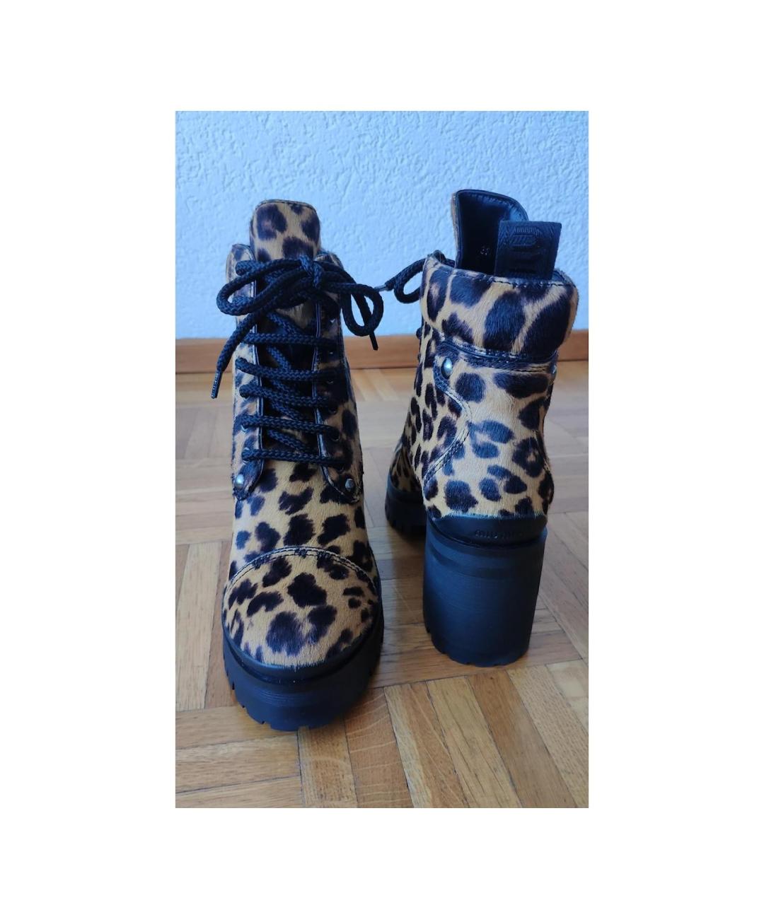 MIU MIU Мульти кожаные ботинки, фото 8