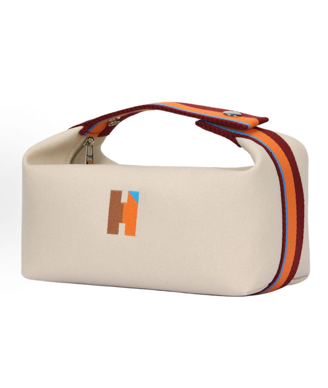 HERMES Бежевая косметичка, фото 5