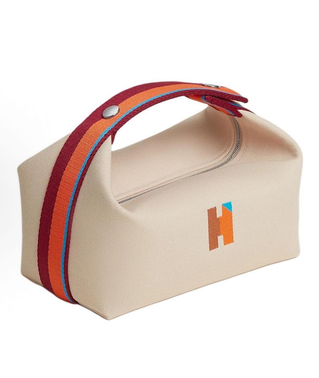 HERMES Бежевая косметичка, фото 8
