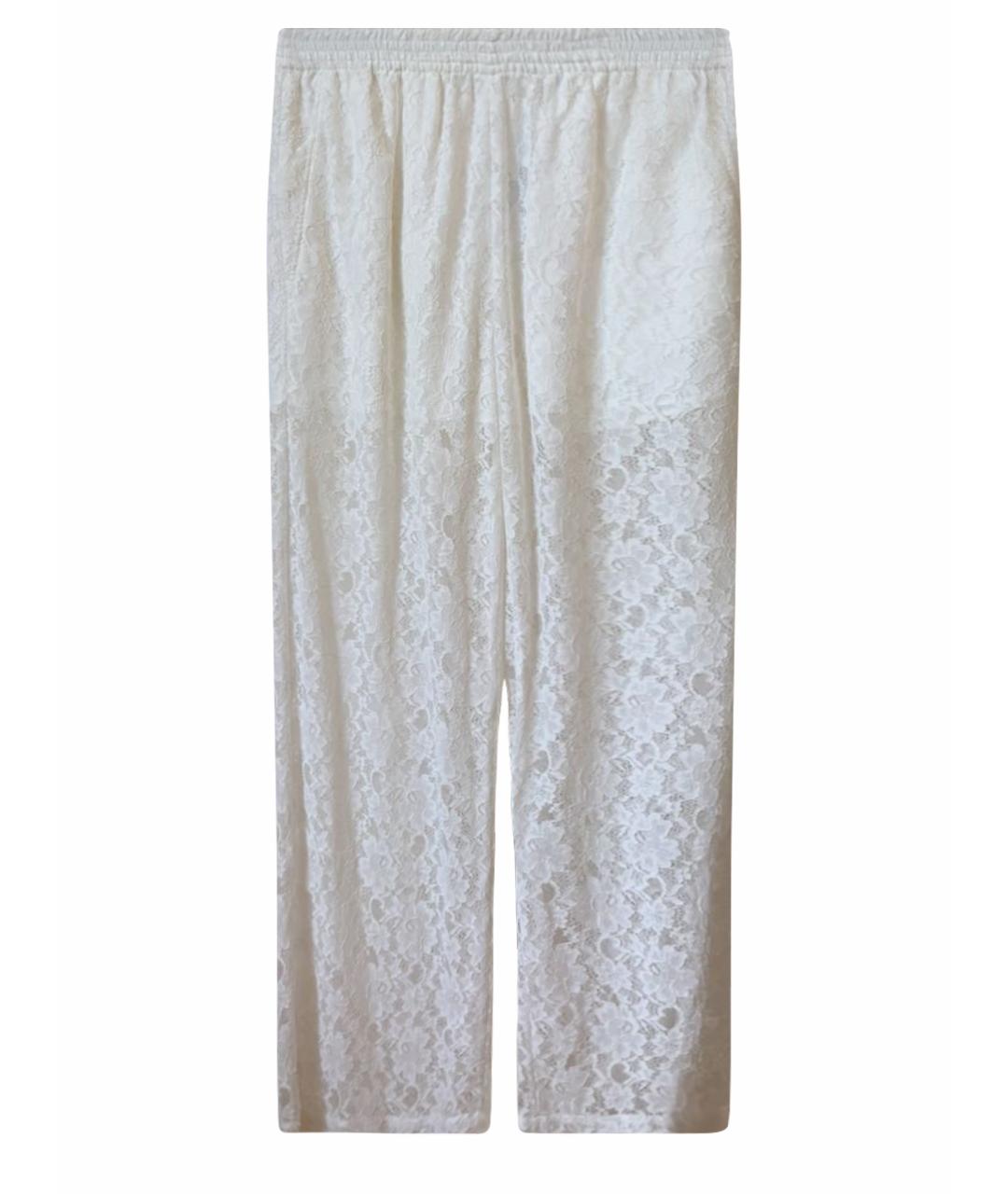 MAISON MARGIELA Белые кружевные прямые брюки, фото 1