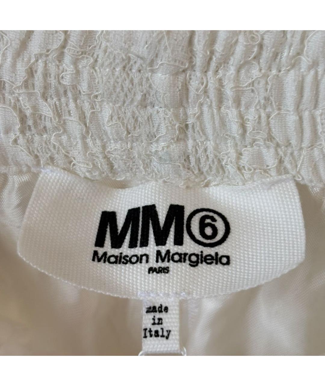 MAISON MARGIELA Белые кружевные прямые брюки, фото 4