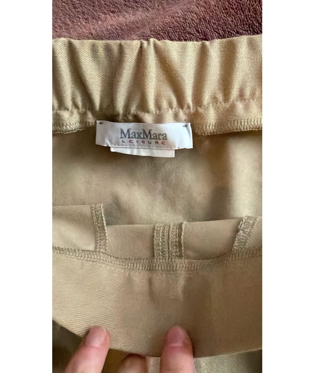 MAX MARA Бежевая хлопковая юбка миди, фото 4