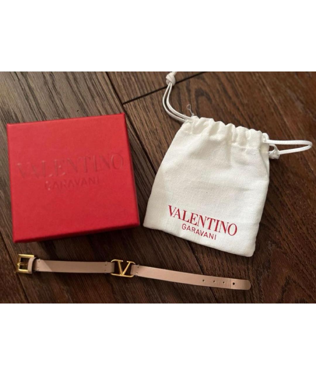 VALENTINO Розовый кожаный браслет, фото 2