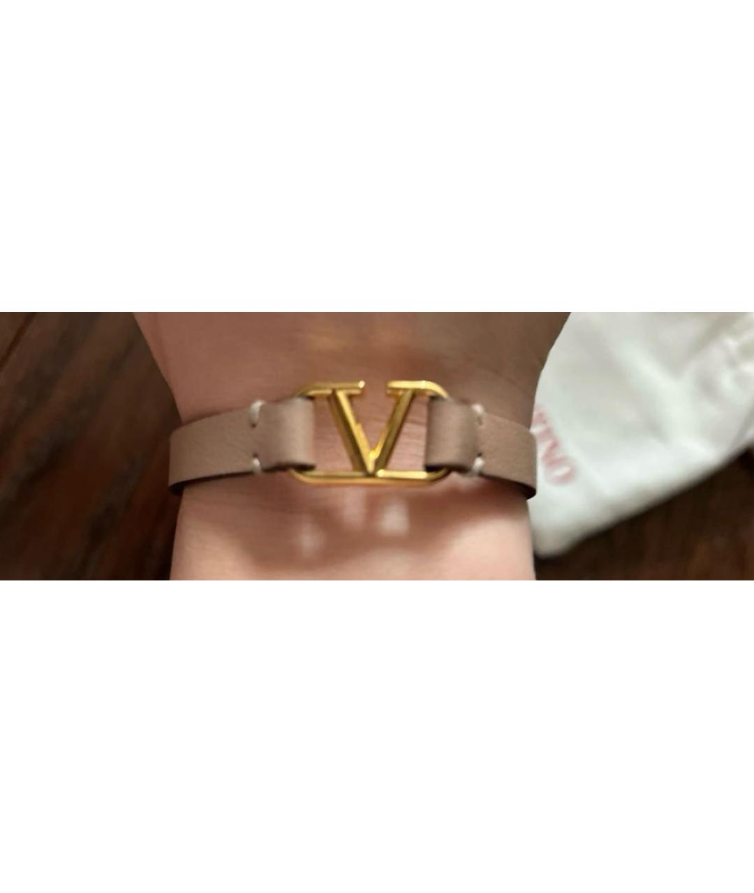 VALENTINO Розовый кожаный браслет, фото 6