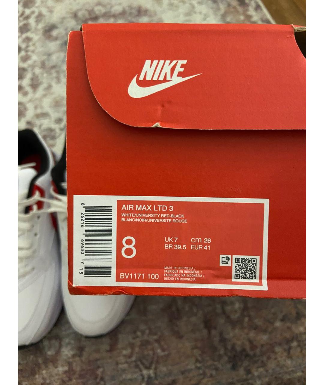NIKE Белые кожаные низкие кроссовки / кеды, фото 5