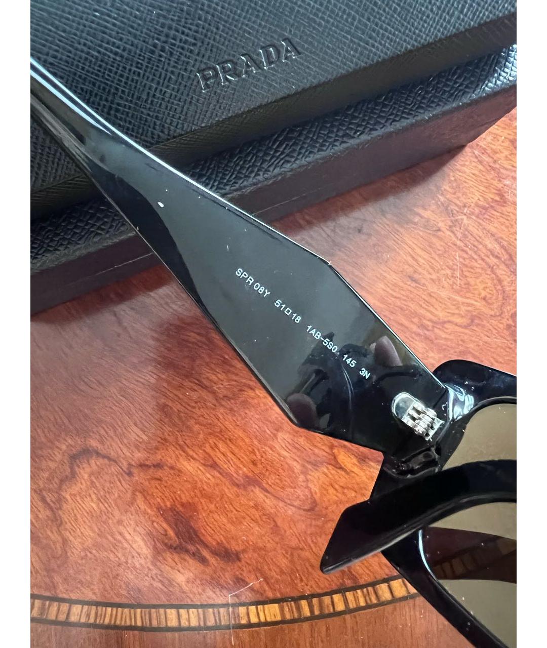 PRADA Черные пластиковые солнцезащитные очки, фото 5