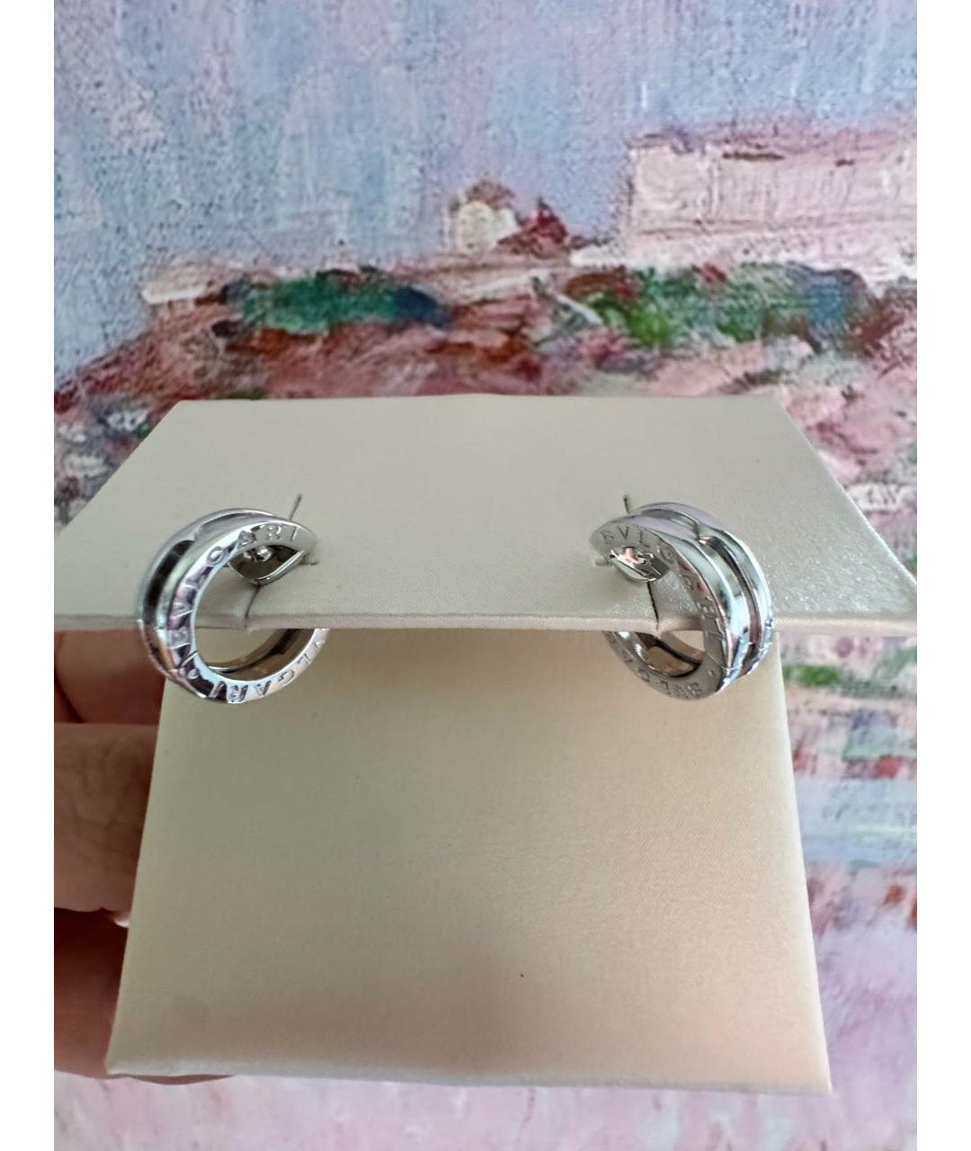 BVLGARI Серебряные серьги из белого золота, фото 7