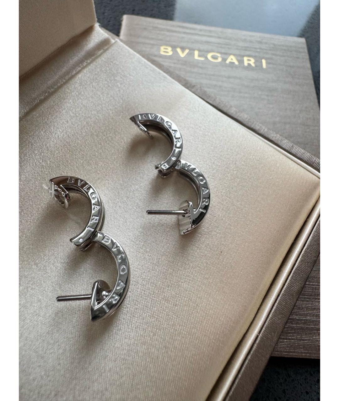 BVLGARI Серебряные серьги из белого золота, фото 5