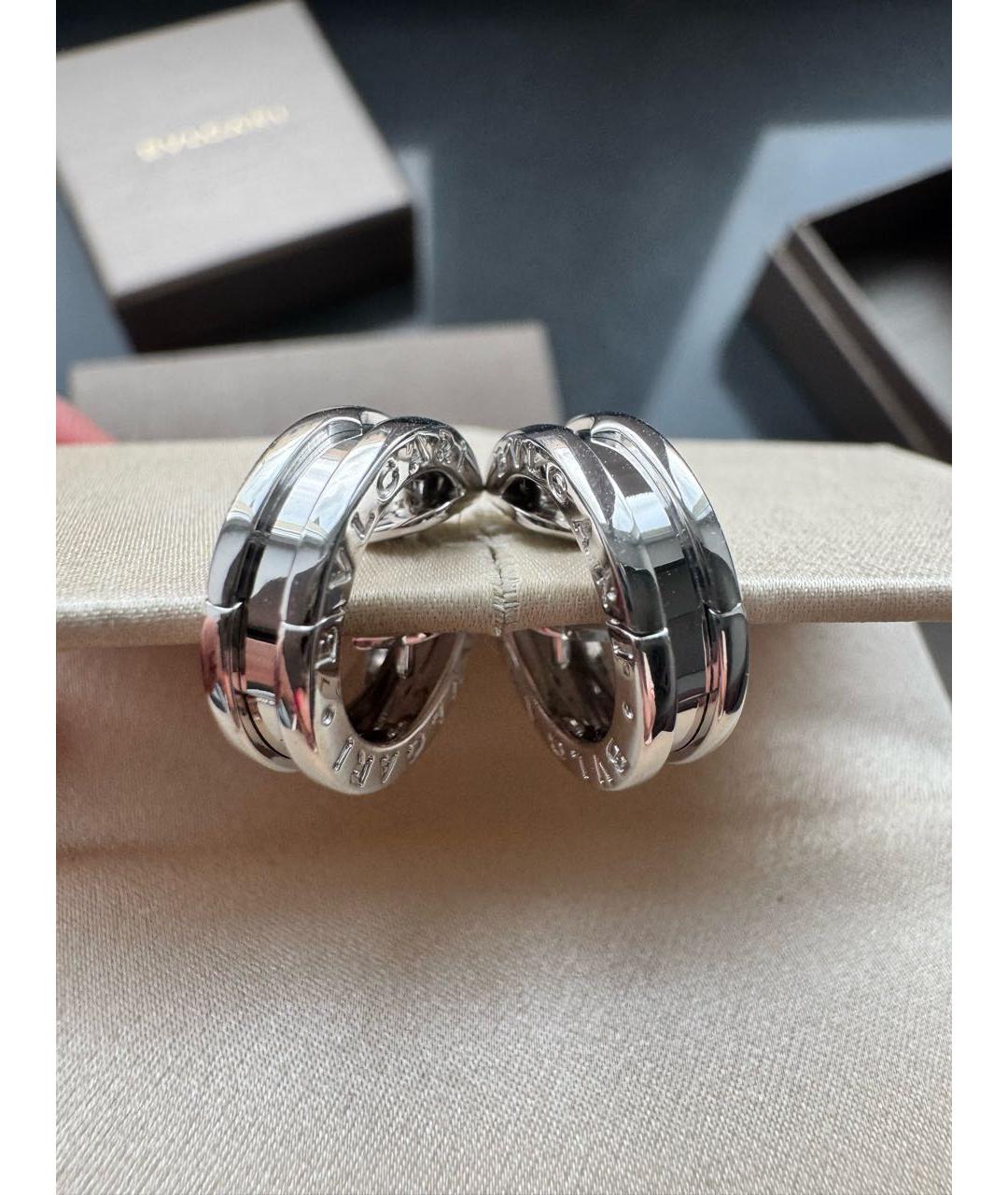 BVLGARI Серебряные серьги из белого золота, фото 4