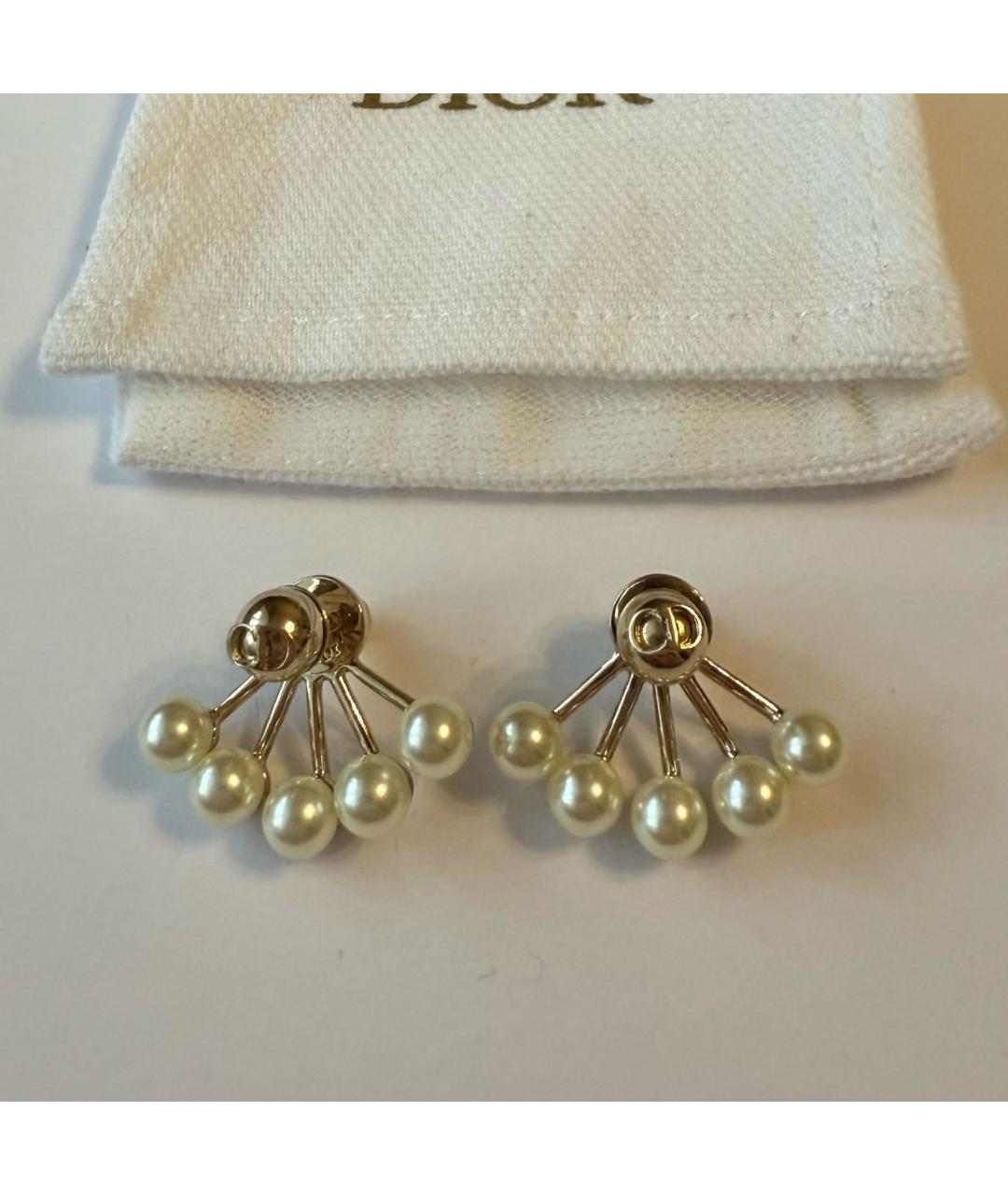CHRISTIAN DIOR Золотые латунные серьги, фото 4
