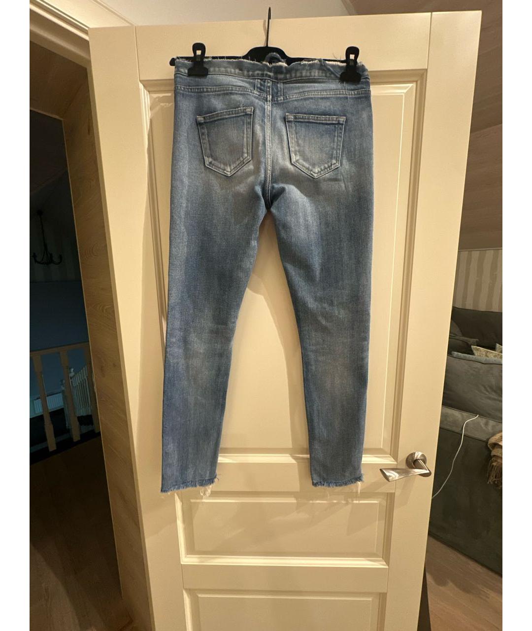 SAINT LAURENT Синие хлопко-эластановые джинсы слим, фото 2