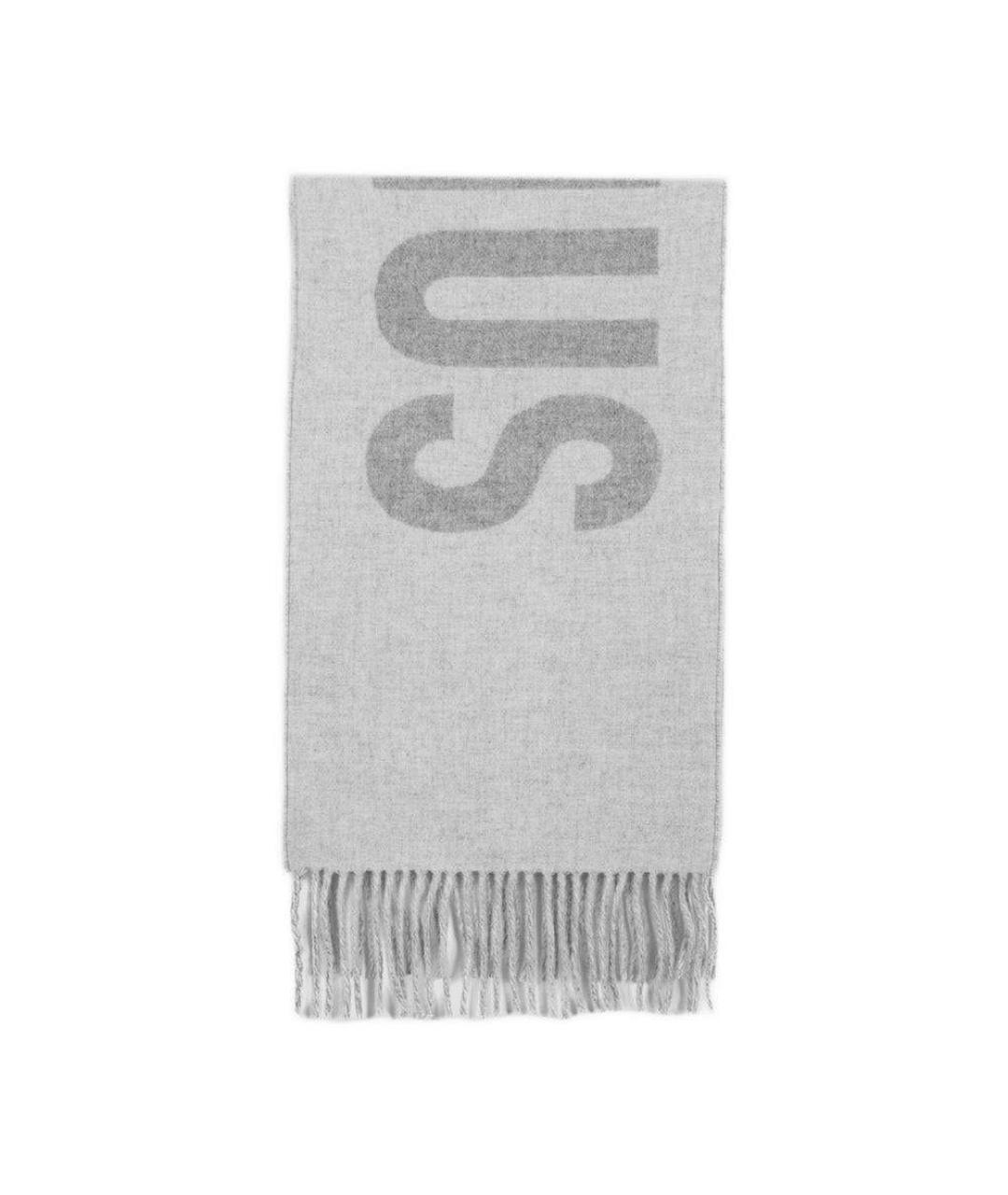 JACQUEMUS Серый шерстяной шарф, фото 3
