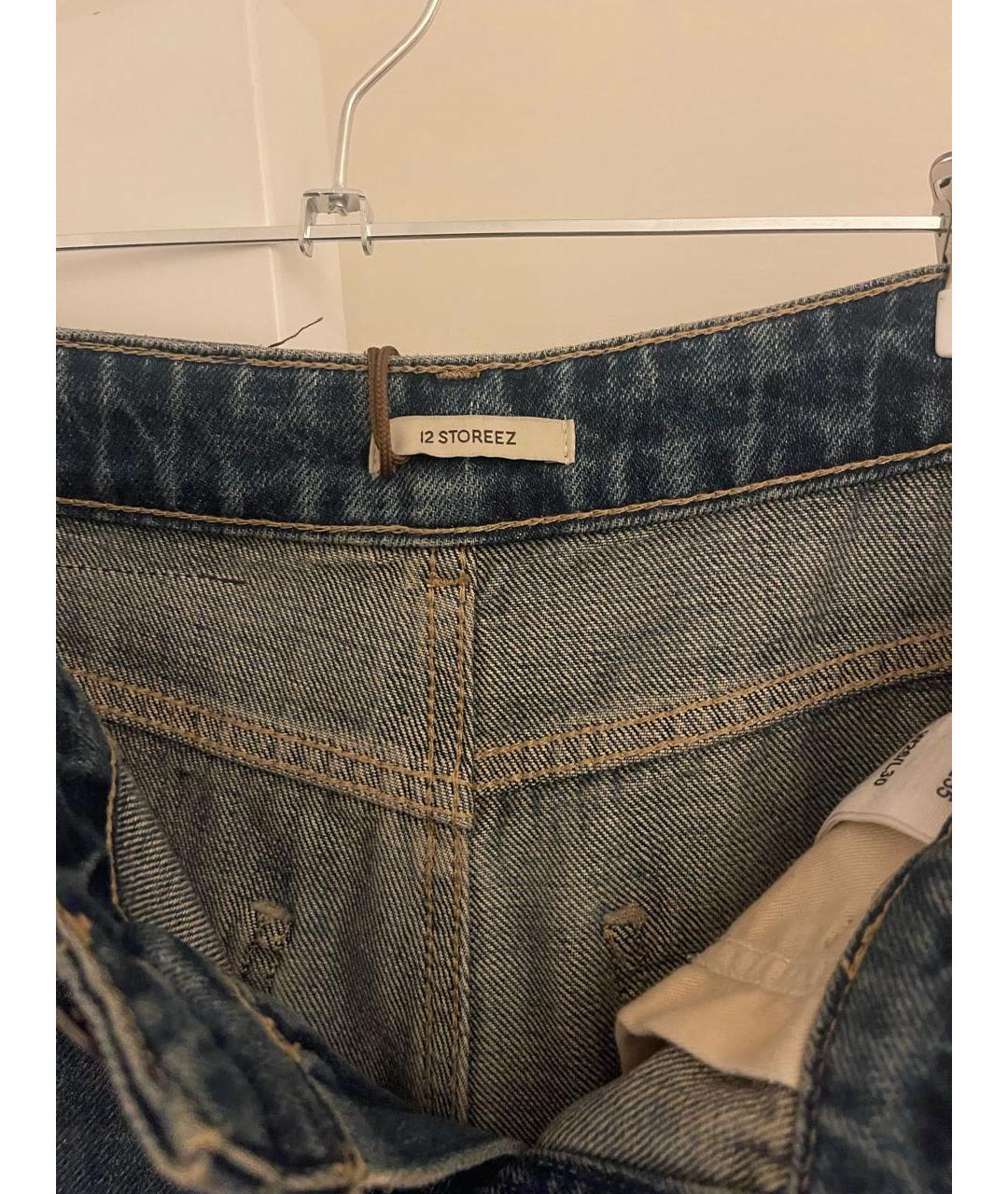 12 STOREEZ Темно-синие прямые джинсы, фото 3