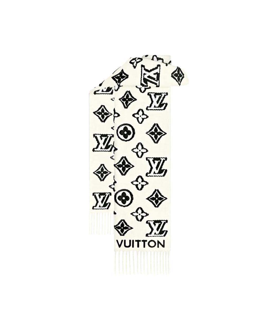LOUIS VUITTON Белый шарф, фото 2