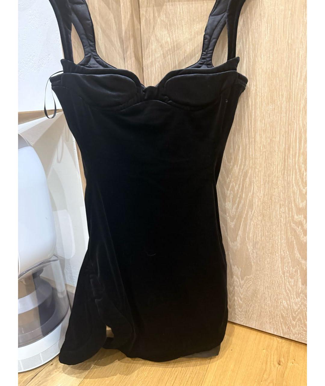 MUGLER Черное бархатное вечернее платье, фото 3