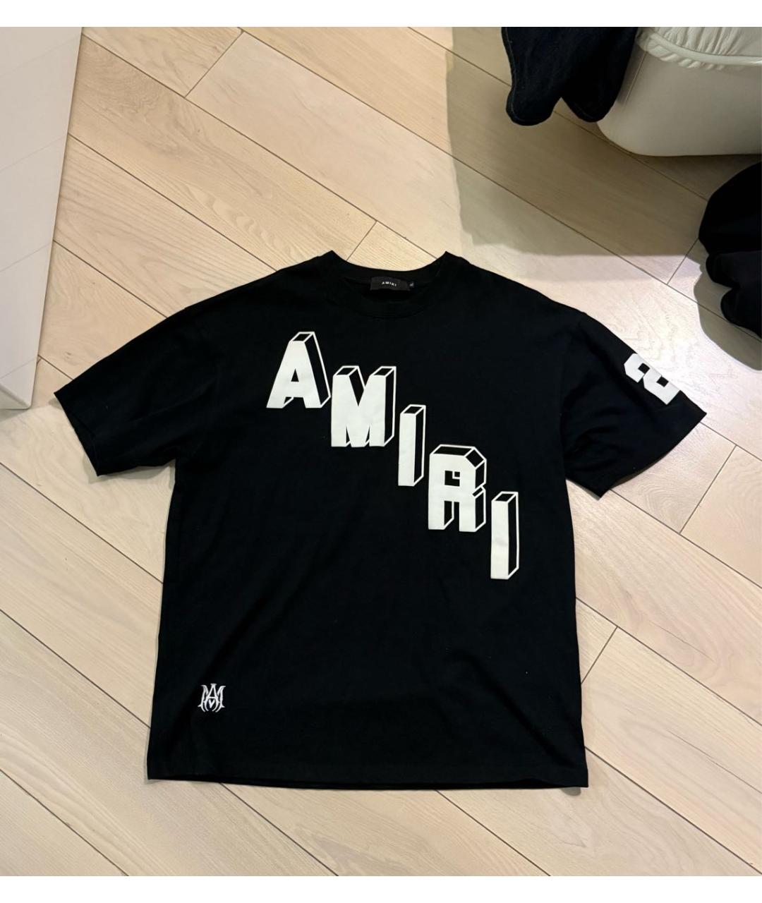 AMIRI Черная хлопковая футболка, фото 2