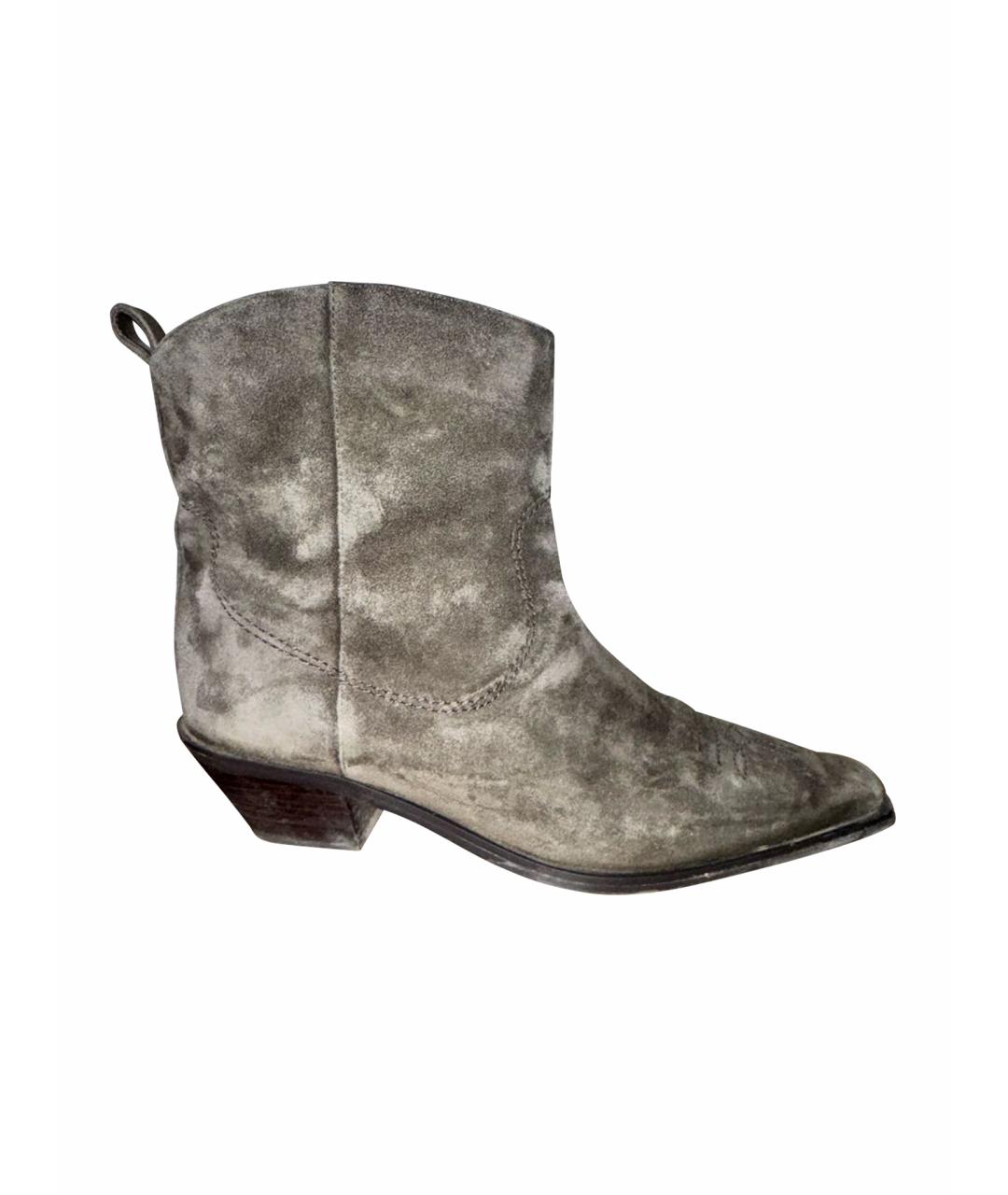 12 STOREEZ Коричневые замшевые полусапоги, фото 1