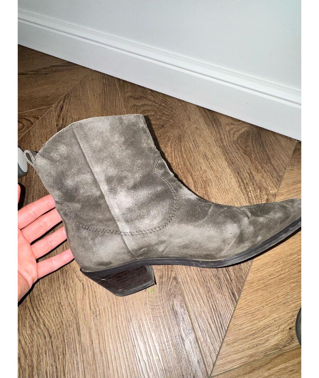 12 STOREEZ Коричневые замшевые полусапоги, фото 7