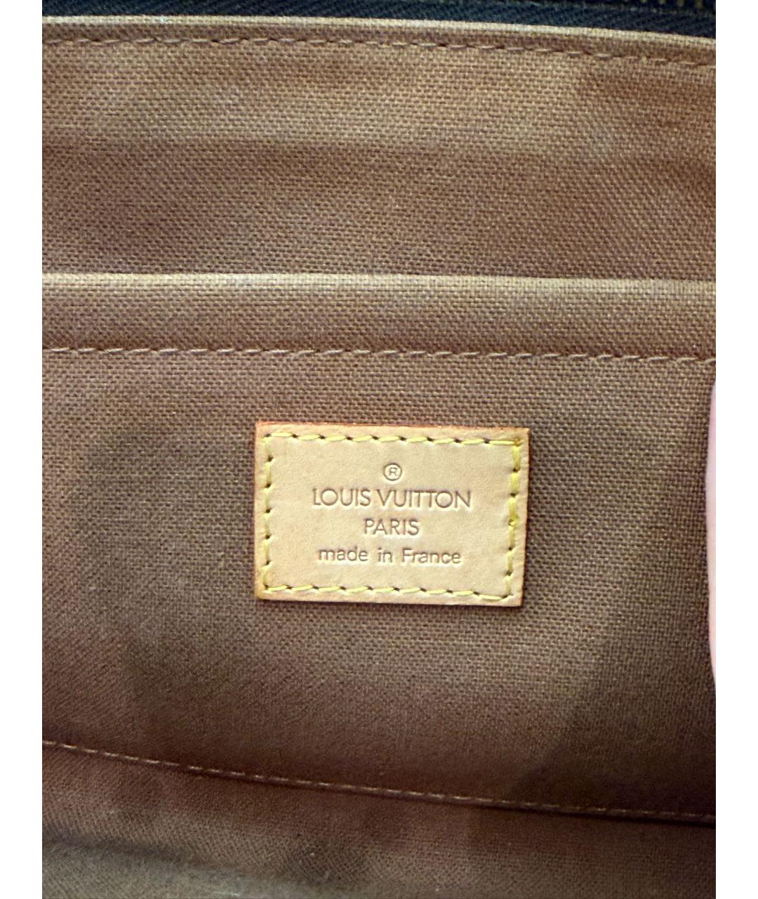 LOUIS VUITTON Коричневая кожаная сумка с короткими ручками, фото 7
