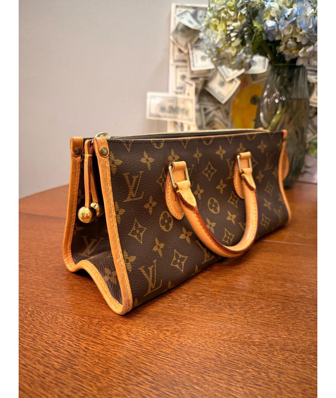 LOUIS VUITTON Коричневая кожаная сумка с короткими ручками, фото 2