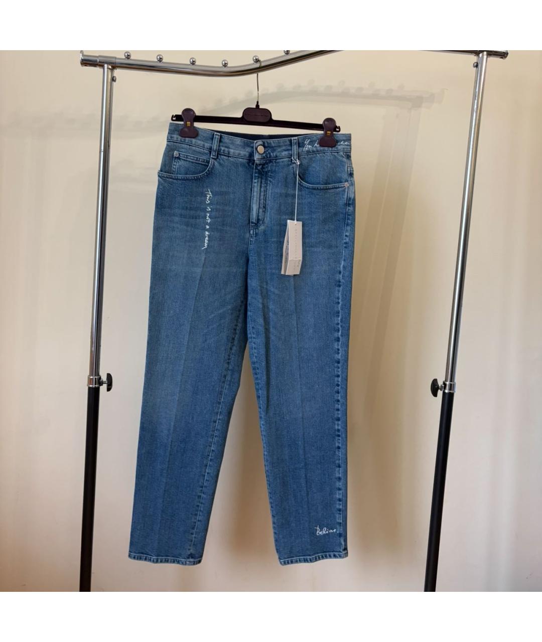 STELLA MCCARTNEY Синие хлопковые прямые джинсы, фото 8