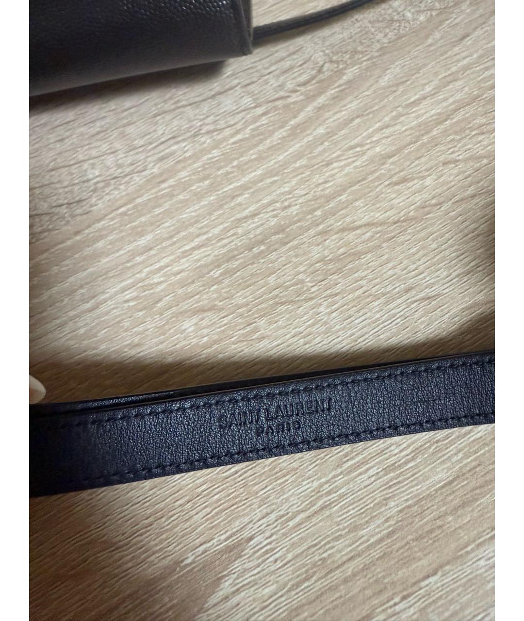 SAINT LAURENT Черная кожаная поясная сумка, фото 5