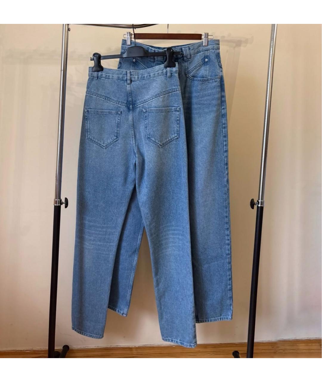 ISABEL MARANT Голубые хлопковые прямые джинсы, фото 3