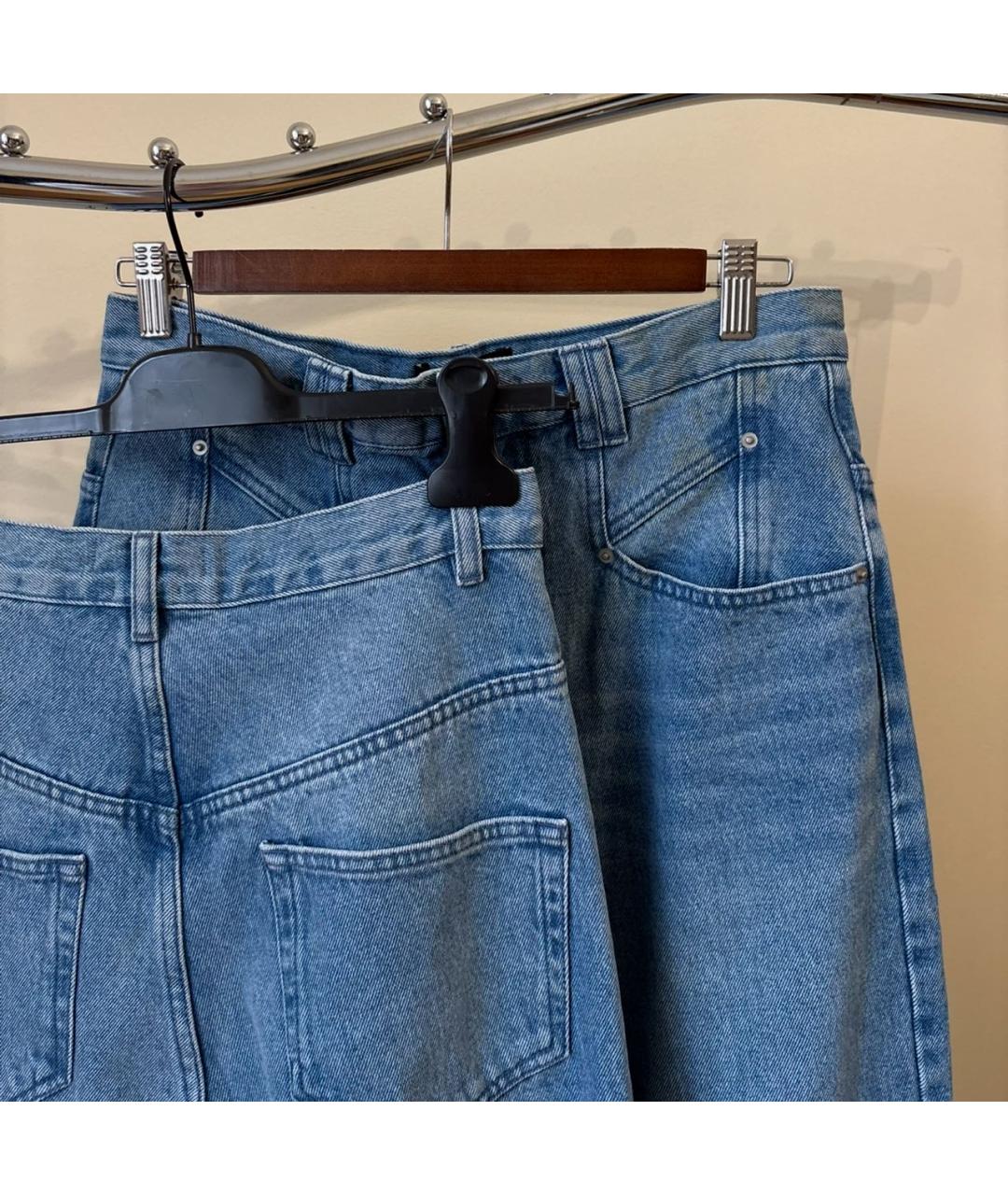 ISABEL MARANT Голубые хлопковые прямые джинсы, фото 4
