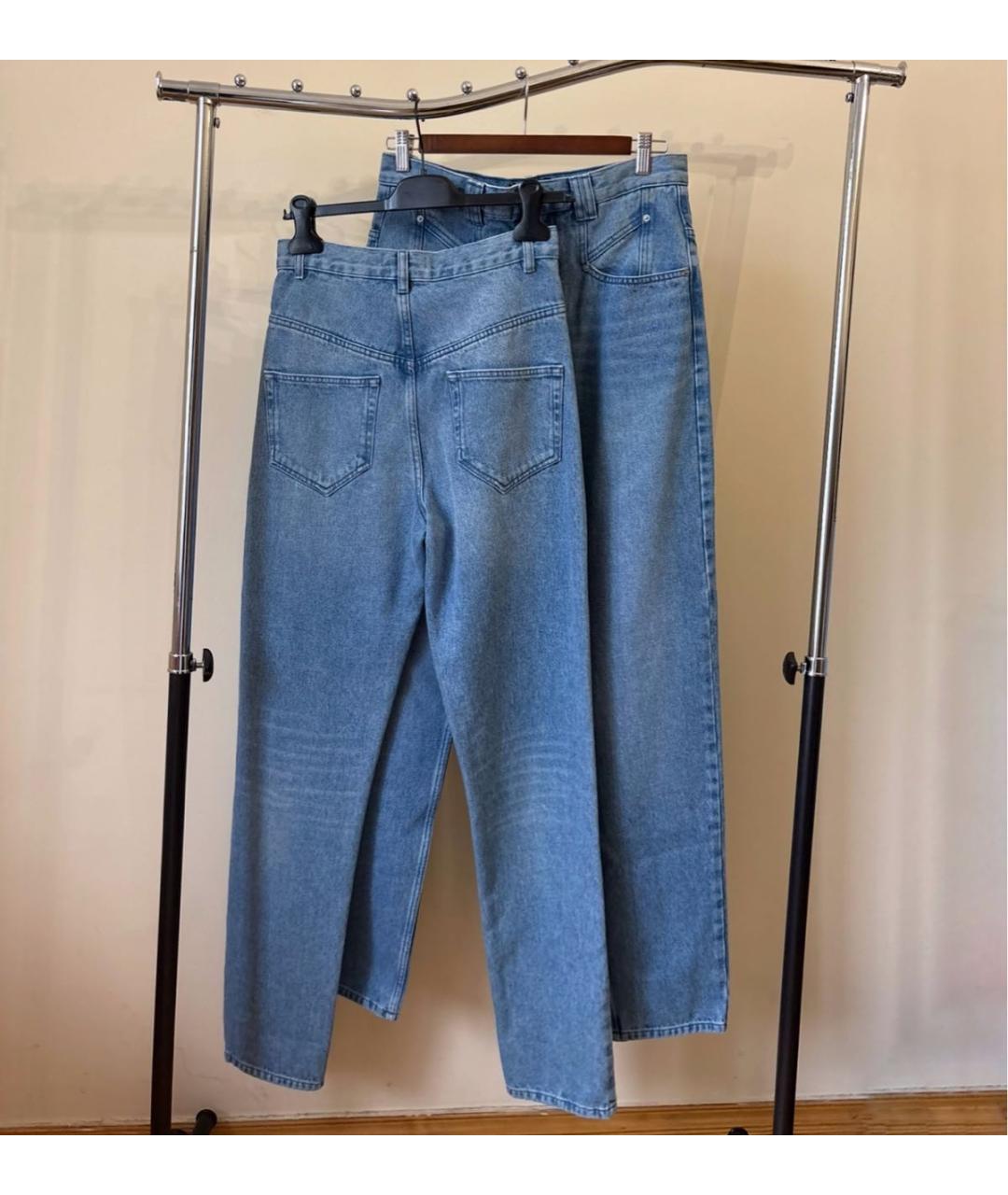 ISABEL MARANT Голубые хлопковые прямые джинсы, фото 3