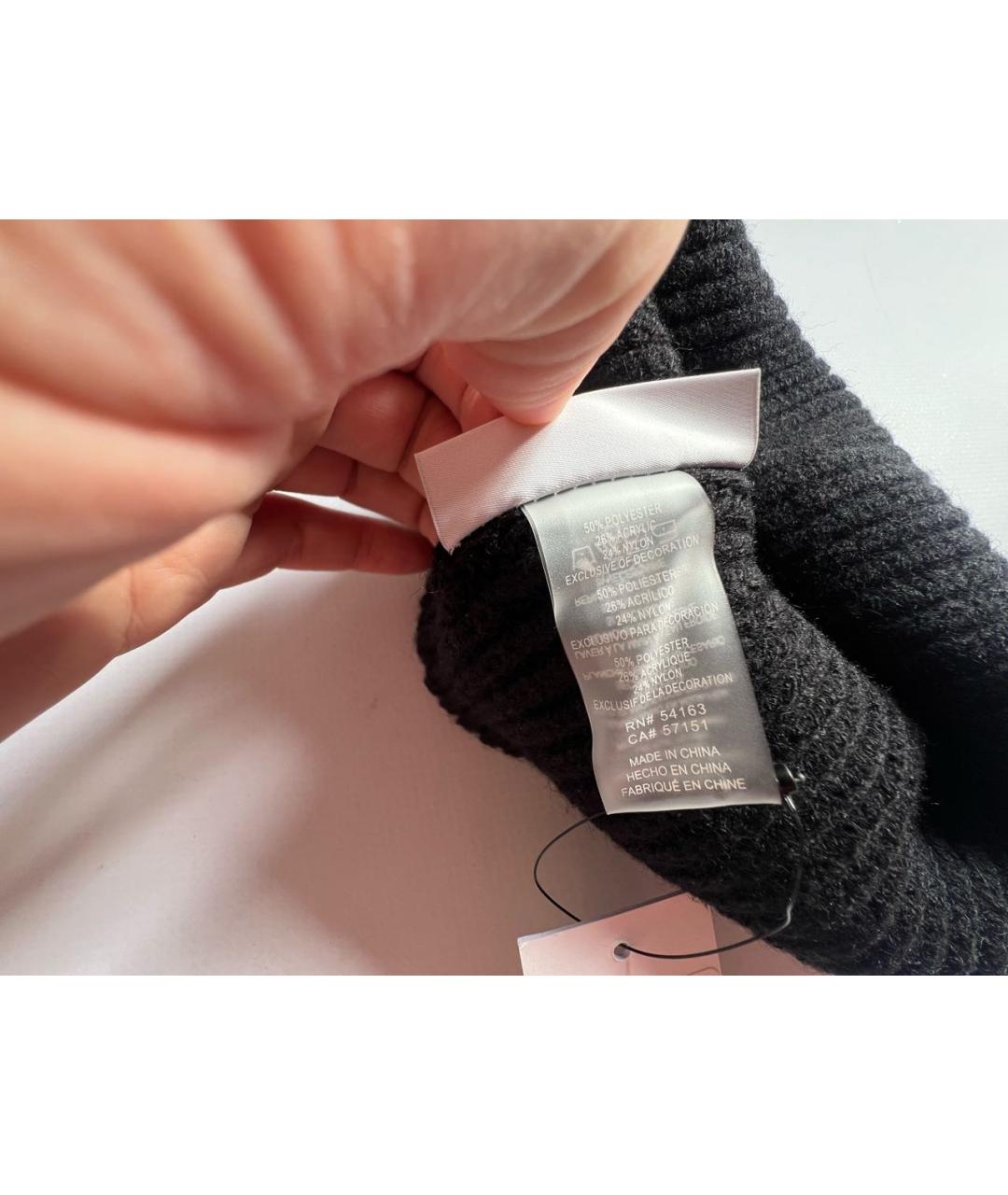 DKNY Черная синтетическая шапка, фото 5