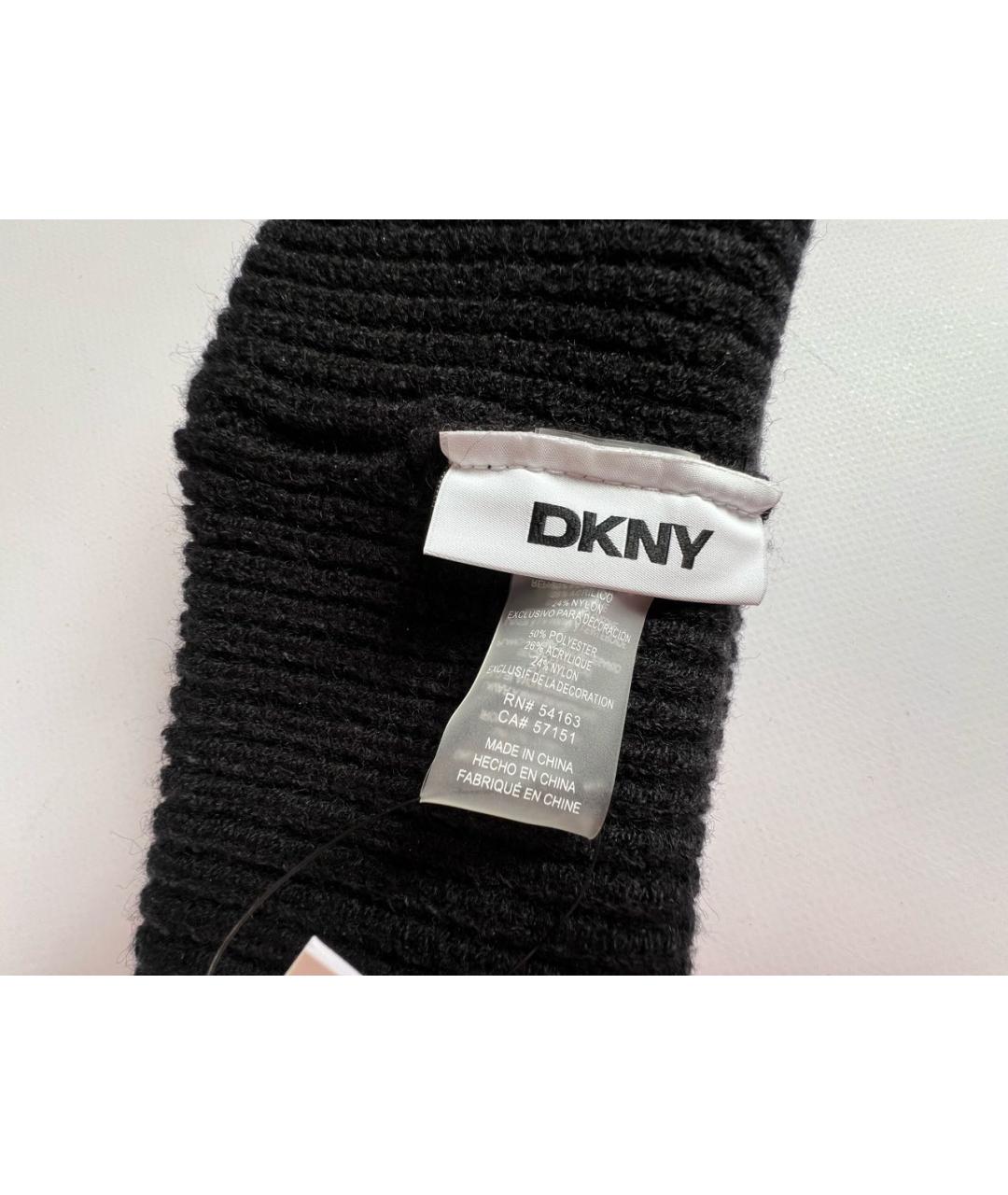 DKNY Черная синтетическая шапка, фото 3