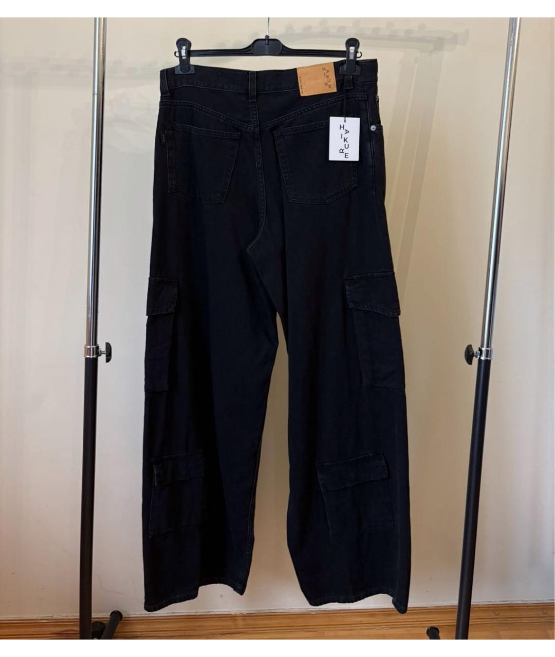 HAIKURE Черные хлопковые прямые джинсы, фото 2