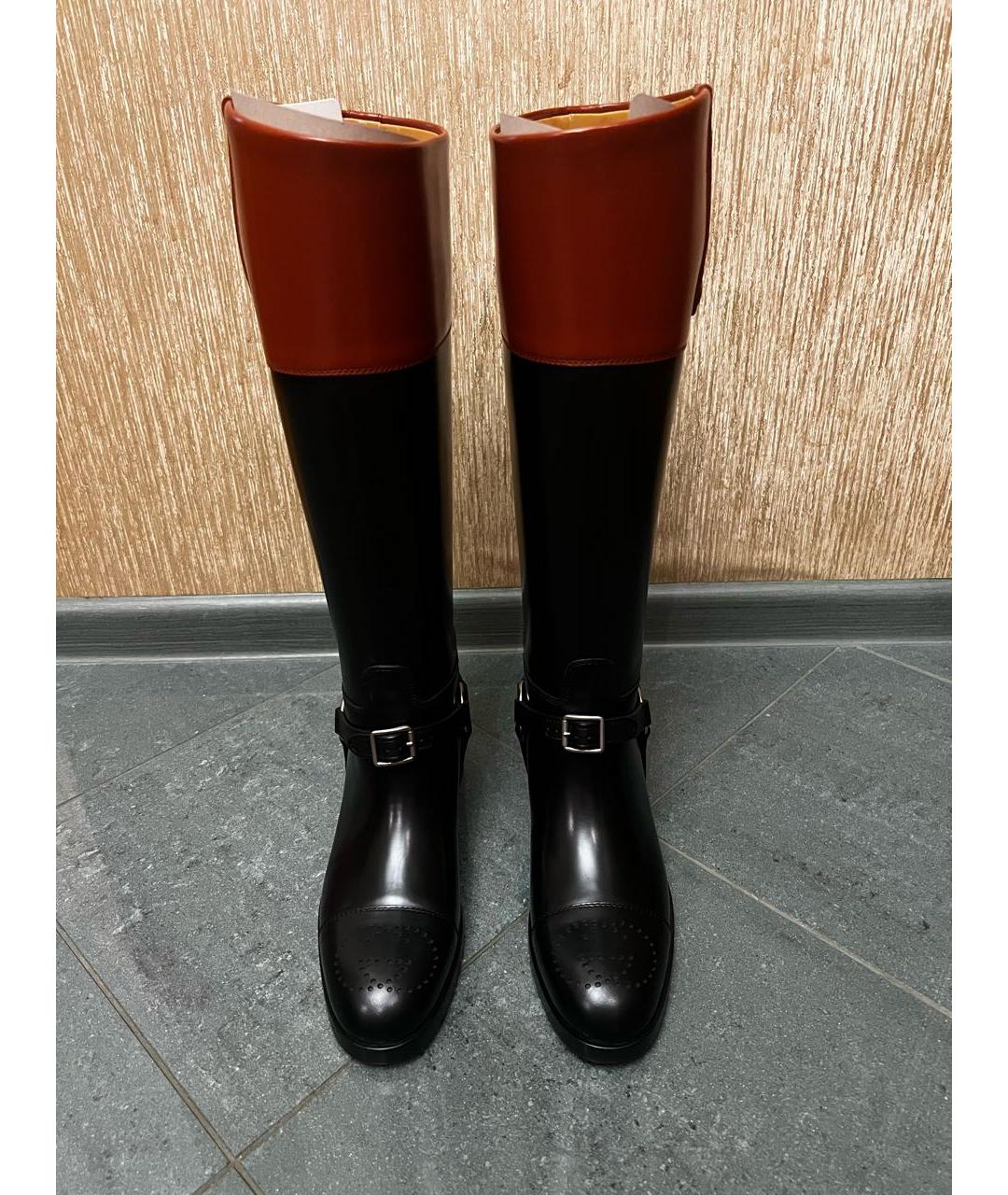 GUCCI Черные кожаные сапоги, фото 2