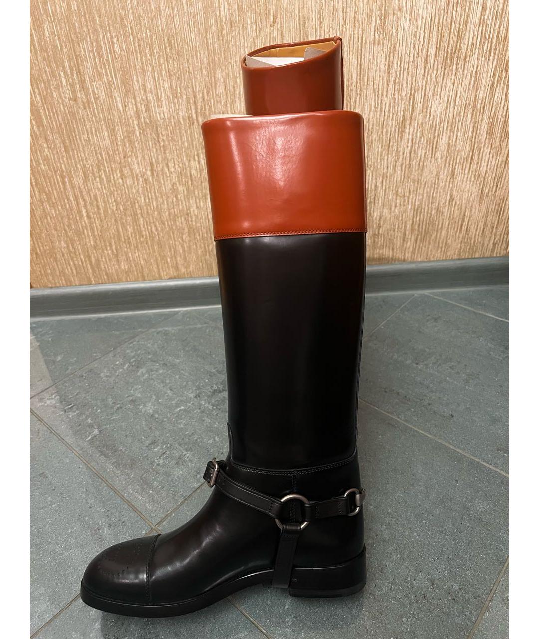 GUCCI Черные кожаные сапоги, фото 5