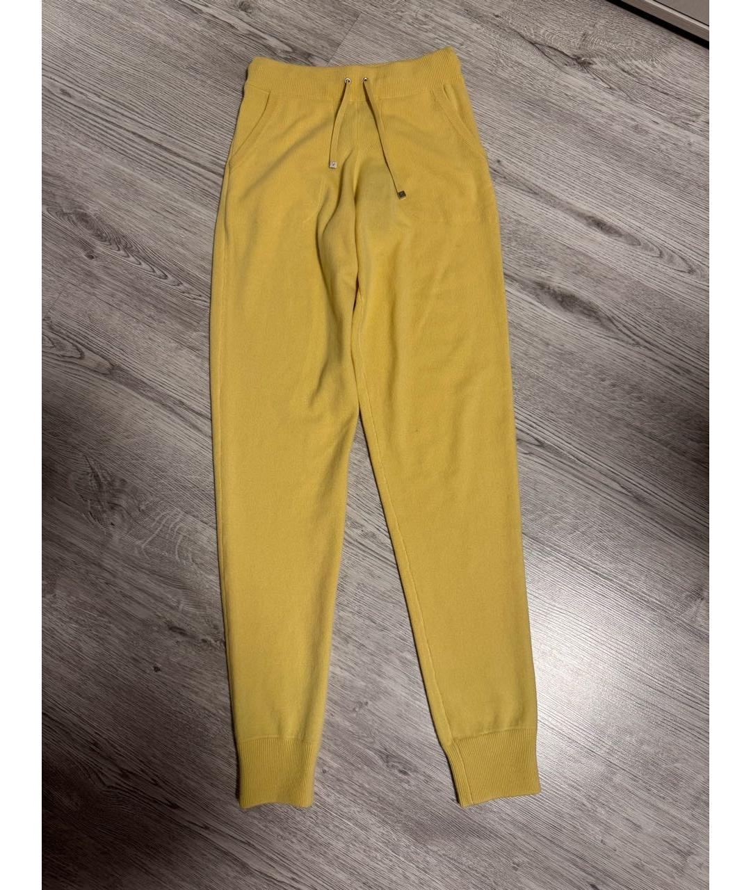 RALPH LAUREN PURPLE LABEL Желтые кашемировые брюки узкие, фото 5