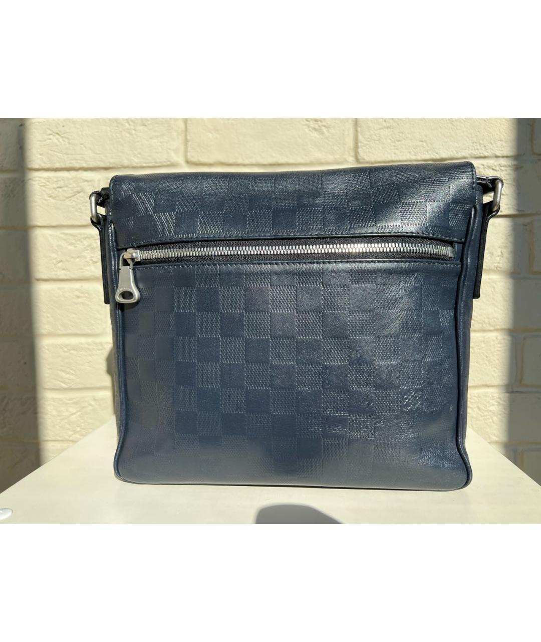 LOUIS VUITTON Темно-синяя кожаная сумка на плечо, фото 2