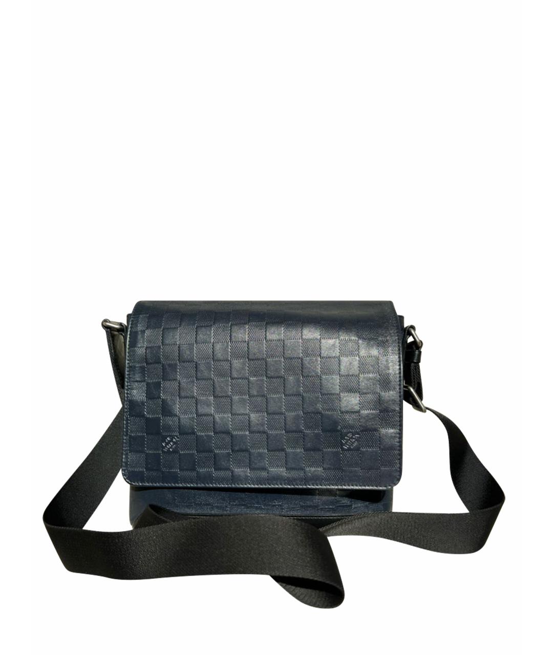 LOUIS VUITTON Темно-синяя кожаная сумка на плечо, фото 1