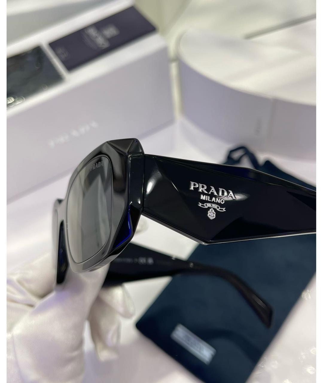 PRADA Черные пластиковые солнцезащитные очки, фото 5