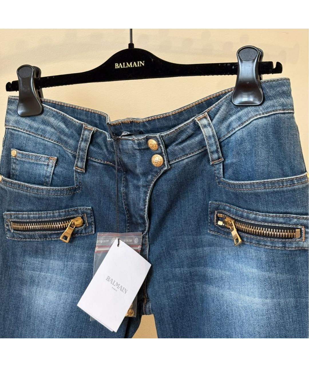 BALMAIN Синие хлопковые джинсы слим, фото 2