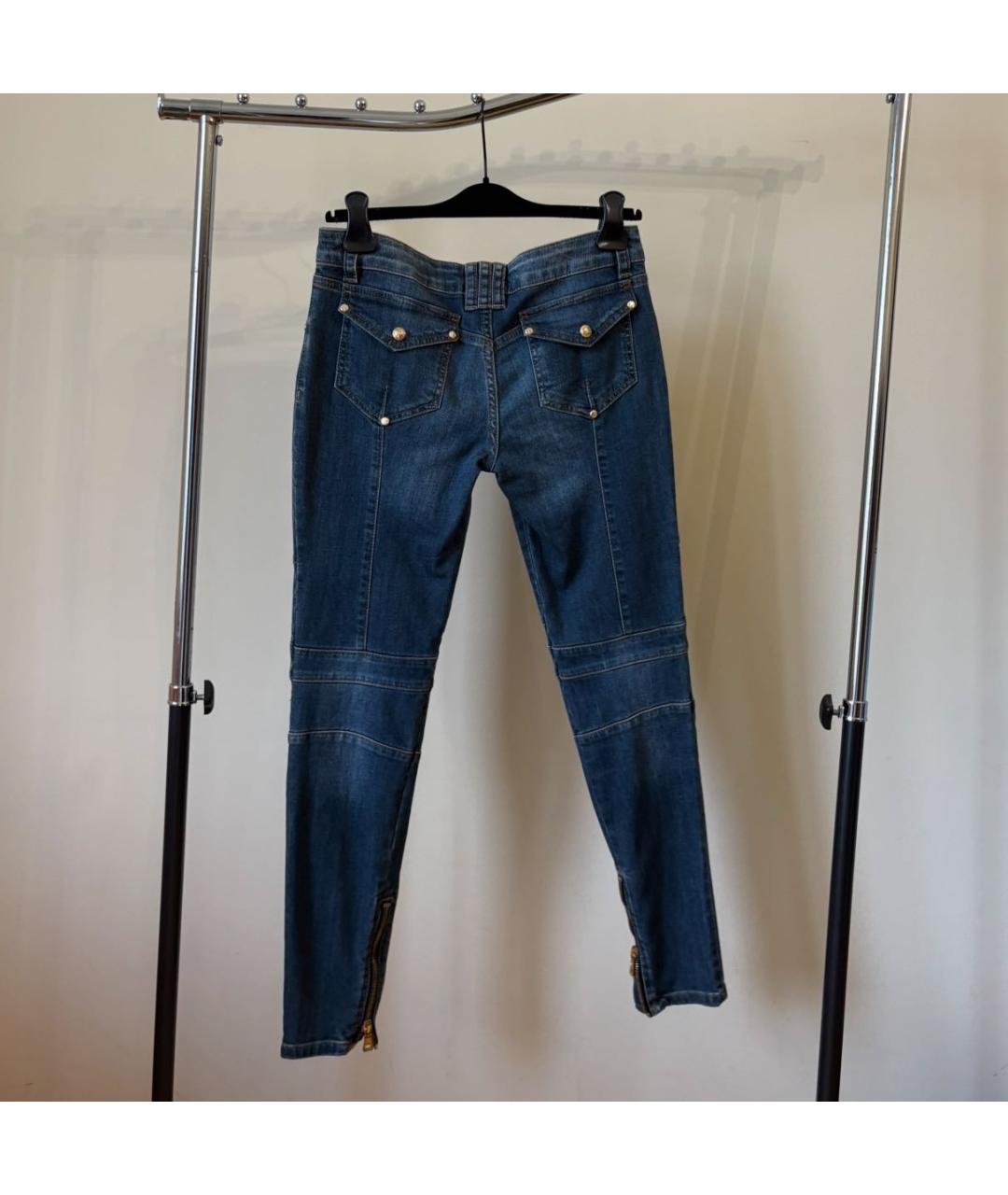 BALMAIN Синие хлопковые джинсы слим, фото 3