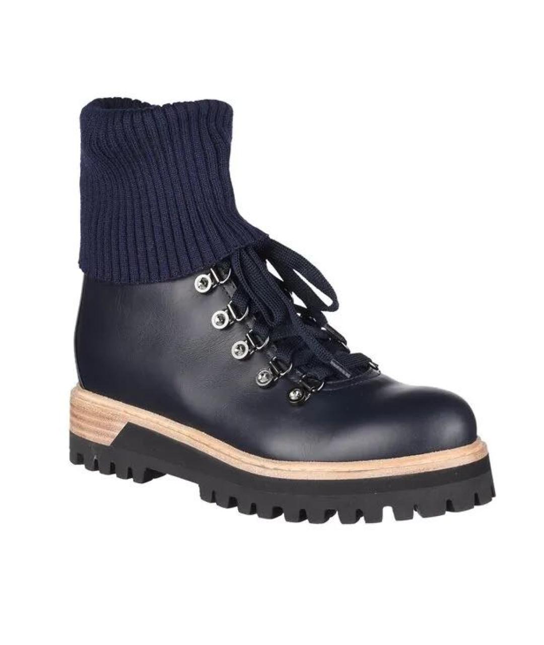 LE SILLA Синие кожаные ботинки, фото 1