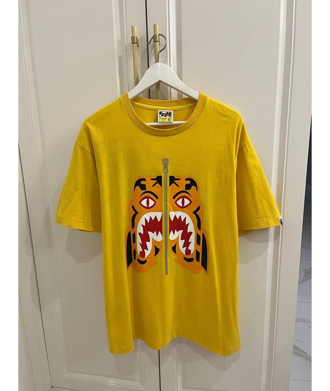BAPE Желтая хлопковая футболка, фото 4
