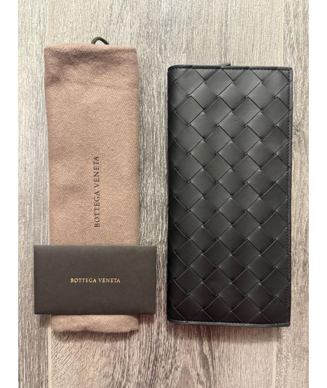 BOTTEGA VENETA Темно-синий кожаный кошелек, фото 8