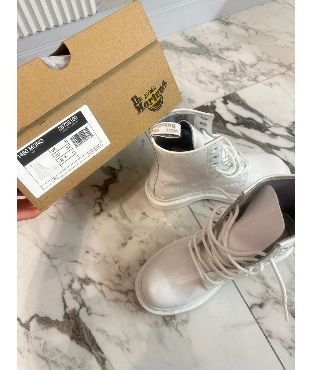 DR. MARTENS Белые ботинки из лакированной кожи, фото 6