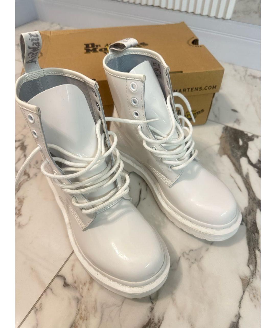 DR. MARTENS Белые ботинки из лакированной кожи, фото 3