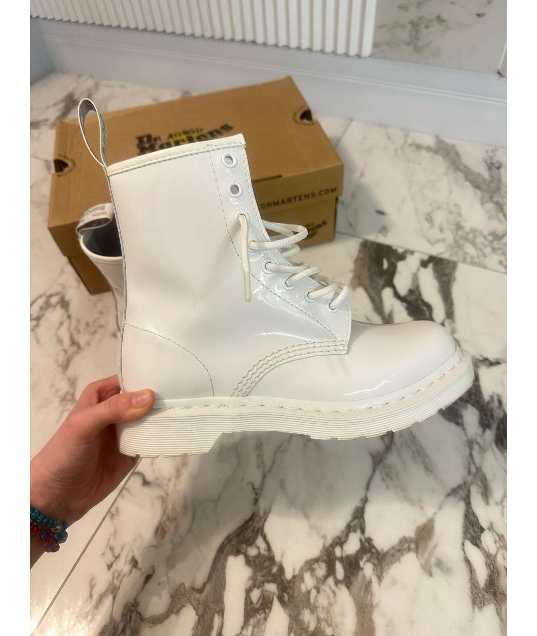 DR. MARTENS Белые ботинки из лакированной кожи, фото 7