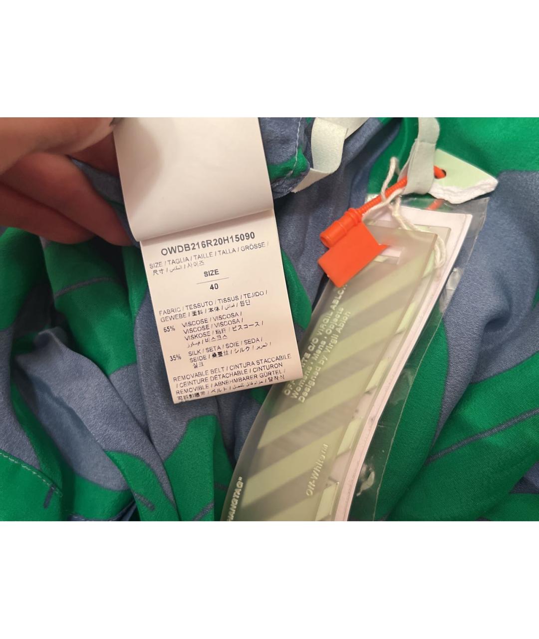 OFF-WHITE Зеленая вискозная блузы, фото 8